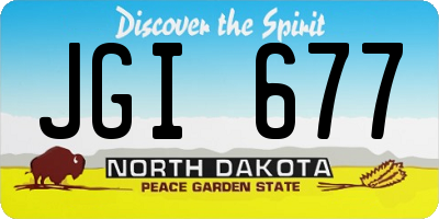 ND license plate JGI677