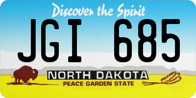 ND license plate JGI685