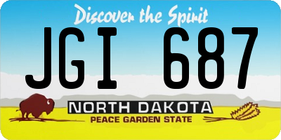 ND license plate JGI687