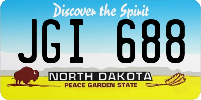ND license plate JGI688