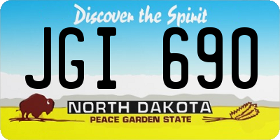 ND license plate JGI690