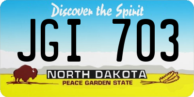 ND license plate JGI703