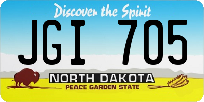 ND license plate JGI705