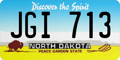 ND license plate JGI713