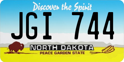 ND license plate JGI744