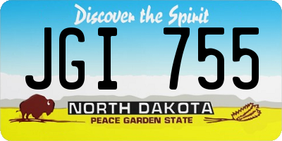 ND license plate JGI755