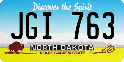 ND license plate JGI763