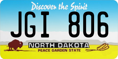 ND license plate JGI806