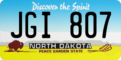 ND license plate JGI807
