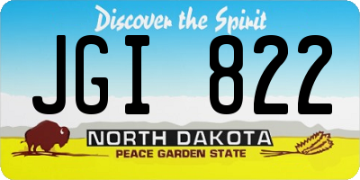 ND license plate JGI822