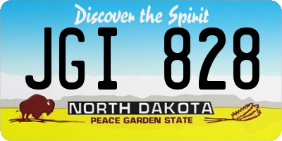 ND license plate JGI828