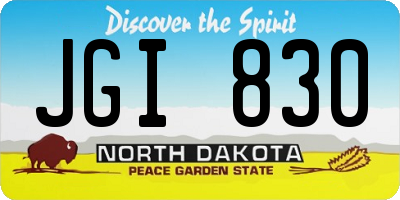 ND license plate JGI830