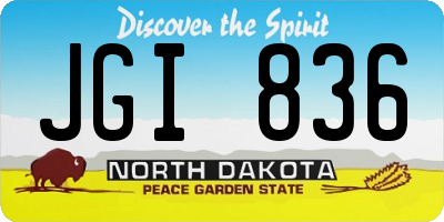 ND license plate JGI836