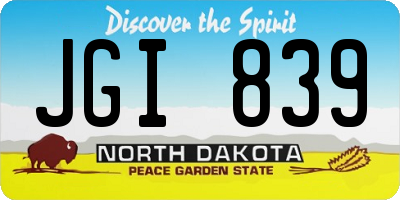 ND license plate JGI839