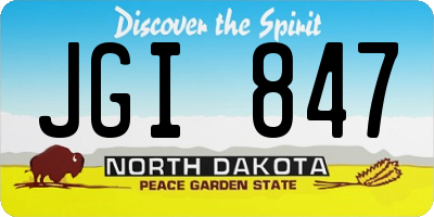ND license plate JGI847