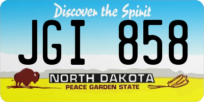 ND license plate JGI858
