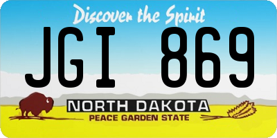 ND license plate JGI869