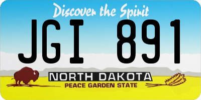 ND license plate JGI891