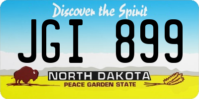 ND license plate JGI899