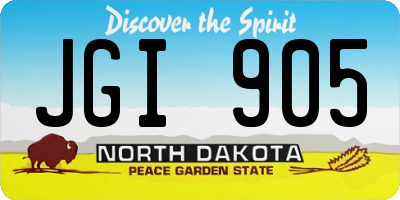 ND license plate JGI905