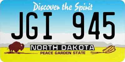 ND license plate JGI945