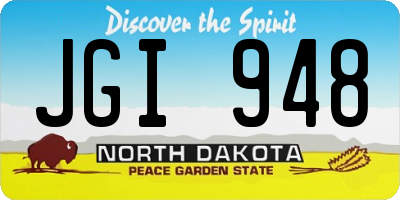 ND license plate JGI948