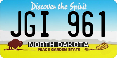ND license plate JGI961