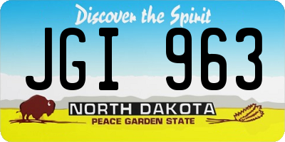 ND license plate JGI963