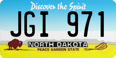 ND license plate JGI971