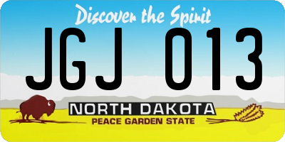 ND license plate JGJ013