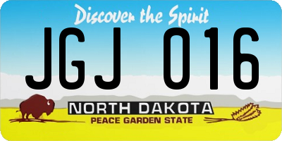 ND license plate JGJ016