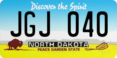 ND license plate JGJ040