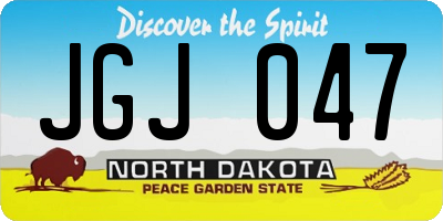 ND license plate JGJ047