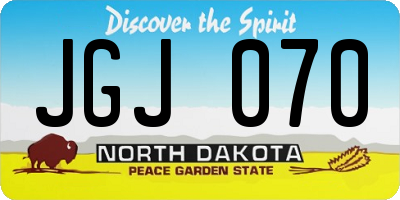 ND license plate JGJ070