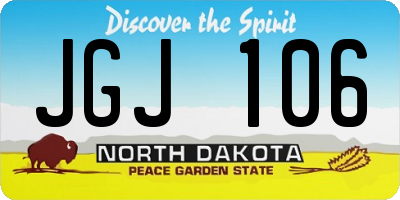 ND license plate JGJ106