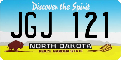ND license plate JGJ121