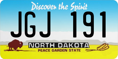 ND license plate JGJ191