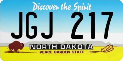 ND license plate JGJ217