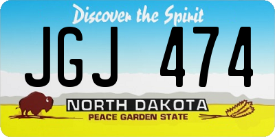 ND license plate JGJ474