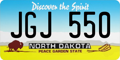 ND license plate JGJ550