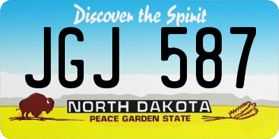ND license plate JGJ587