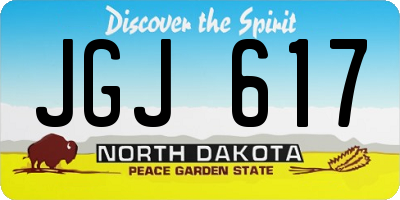 ND license plate JGJ617