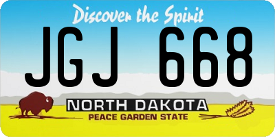 ND license plate JGJ668