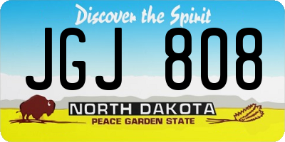 ND license plate JGJ808