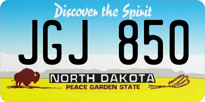 ND license plate JGJ850
