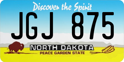 ND license plate JGJ875