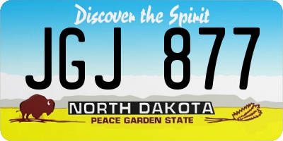 ND license plate JGJ877
