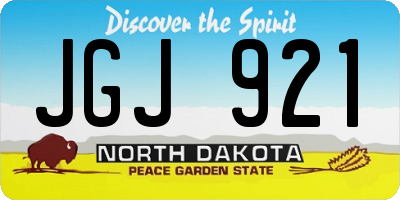 ND license plate JGJ921