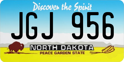 ND license plate JGJ956