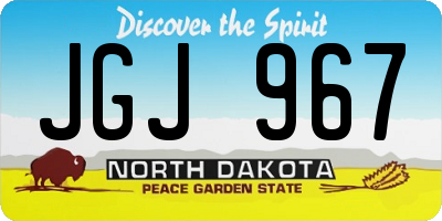 ND license plate JGJ967